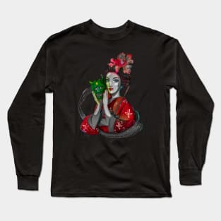 Floral Zombie Girl Gisha Long Sleeve T-Shirt